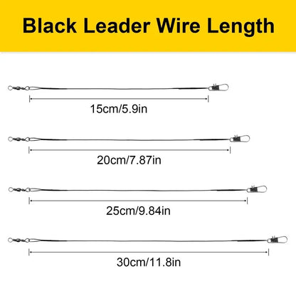 20PC Anti Bite Steel Fishing Line 15/20/25/30cm Steel Wire Leader With Swivel Fishing Accessory Fishing Wire Olta Leadcore Leash