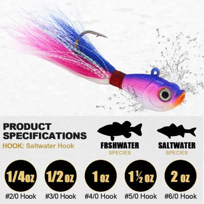 Inchiku Jig Head Sea Fishing Wobbler Bait Multicolor Trout Bass Jig Fishing Head Hook Fishing Bucktail Jig Fishing Accessories