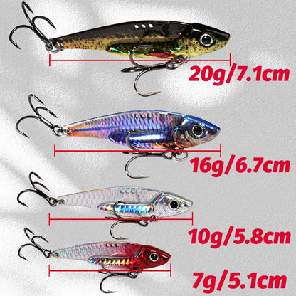 Spinner Spoon Metal Jig Bait 7g 10g 16g 20g VIB Sinking Blade Spinning Treble Hook Spinnerbait Pesca Pike Carp Sea Fishing Lure