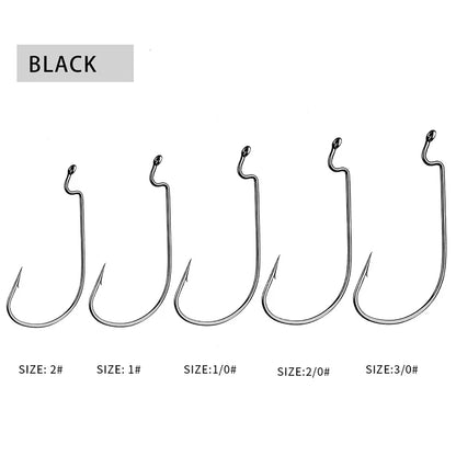 10 PCS BKK Wide Gap Worm Fishing Hook Jig Crank Offset High Carbon Steel Hook Barbed Fishhook For Soft Worm Bait Accessories