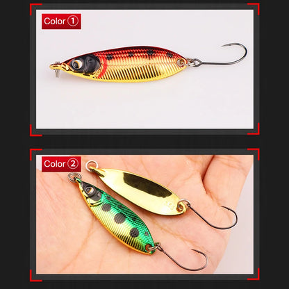 Sinking Spoon Fishing Lure Trout Lure Small Metal Bait Rolling Spoons For Stream Bait Trout Perch Pike Salmon