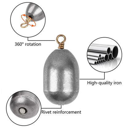 Iron Fishing Weight Sinker Pear Fishing Sinkers Bass Casting Sinker Weight Bell Sinker For Saltwater Freshwater Bottom Fishing