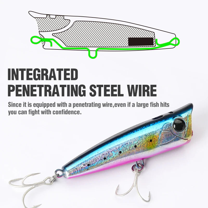 TSURINOYA 90F Topwater Popper Fishing Lure 90mm 23g DASHER Surface Floating Hard Bait For Saltwater Power Fishing SW Game Model