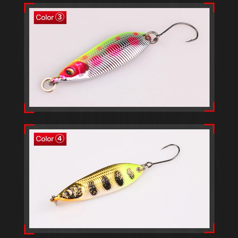 Sinking Spoon Fishing Lure Trout Lure Small Metal Bait Rolling Spoons For Stream Bait Trout Perch Pike Salmon