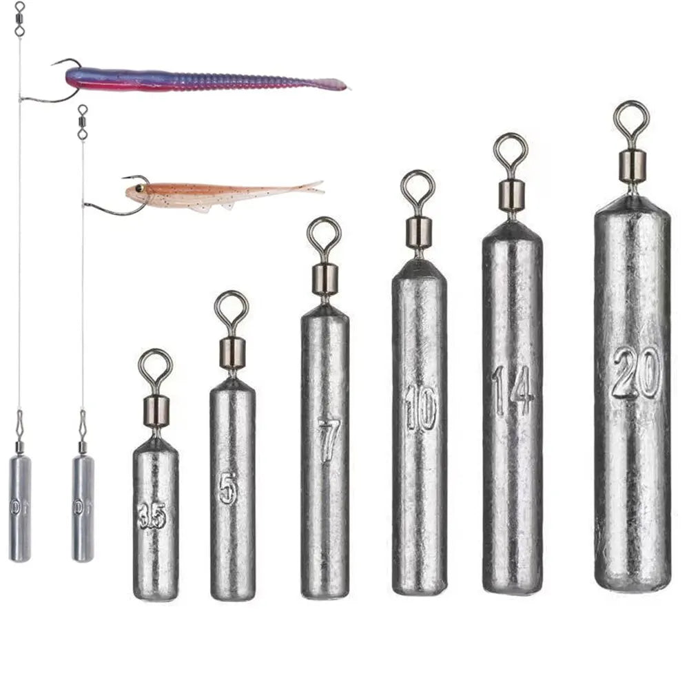 Fishing Weight 15PCS/Lot Sinker Mold 3.5g 5g 7g 10g 14g 20g Tube Bullet Plumb Pendant Metal Jig Sast Sea Tackle Kit Pesca Tool