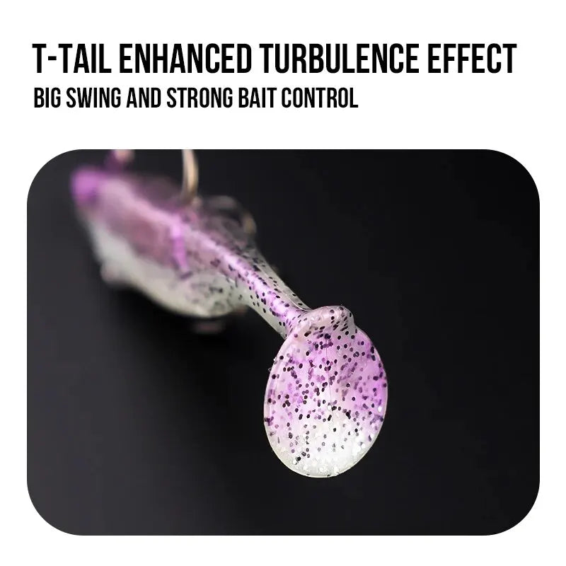 TAIYU Jig Head Soft Fishing Lures 21g T-tail Silicone Lure Wobblers Metal Spinner Spoon Bait For Pike Trout Bass Fishing Tackle