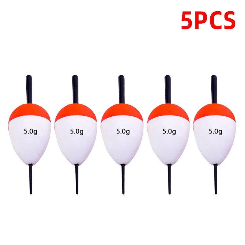 5Pcs/Set Fishing Float Upgraded EVA Red and White Bobber Sea Fishing Float Bobber 1g 2g 3g 5g Floats Sticks Fishing Tackle