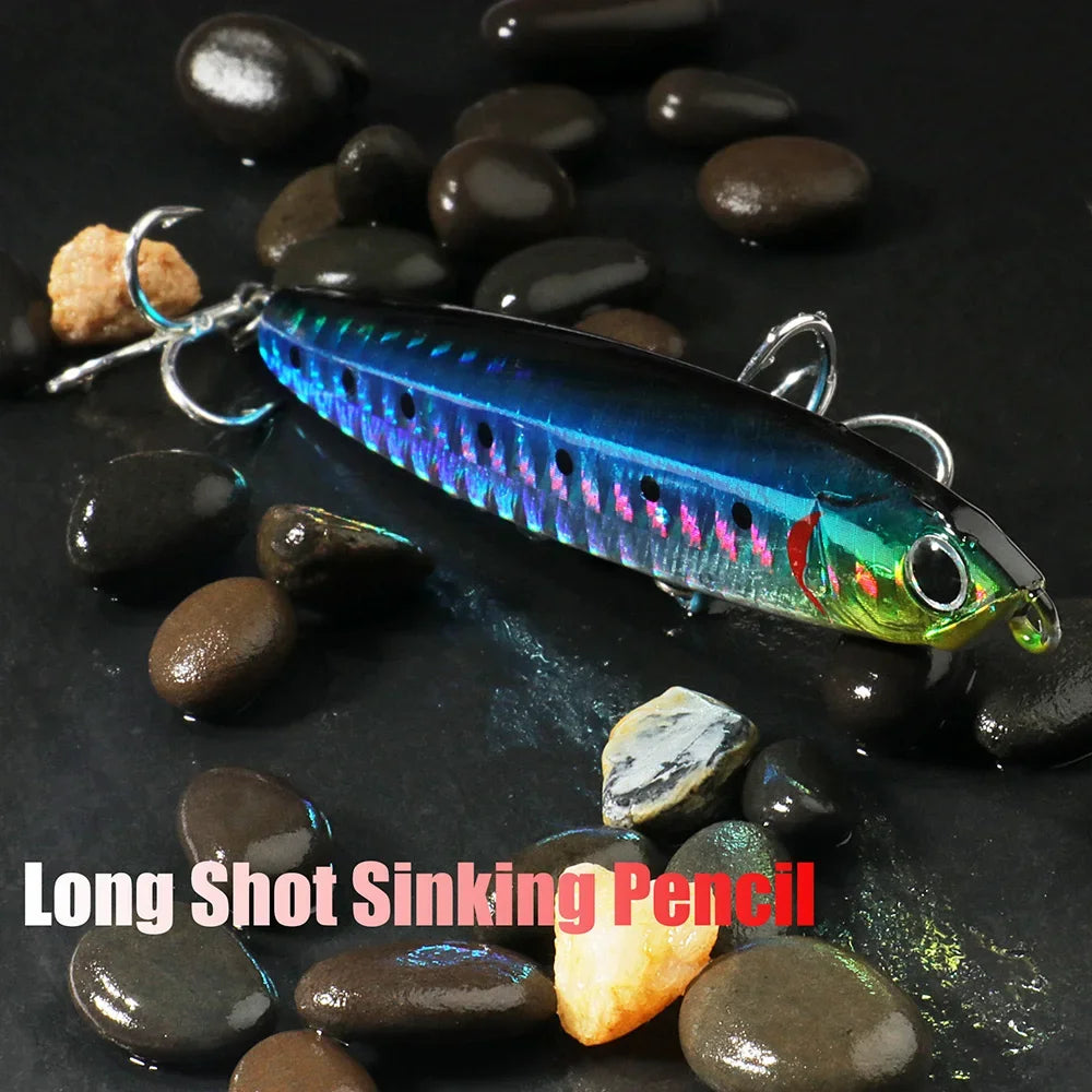 Sinking Pencil Bait 10g 14g 18g 24g Minnow Fishing Hook VIB Steel Ball Wobbler Long Shot Jerkbait Trolling Swimbait Pesca Lure