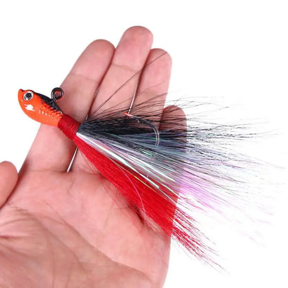 UV Bucktail Jig Glow in Dark Bucktail Fishing Jig Head Hair Jigs for 7g-56g Bass Fresh & Saltwater Fishing Accessories