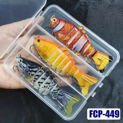 3pcs Sinking Fishing Lures Multi Jointed Swimbait Bionic Artificial Bait Freshwater Saltwater Trout Bass Fishing Accessories