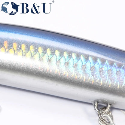 B&U 135mm 27.1g Ultra Long Casting 135S Saltwater Sinking Minnow Weight Fishing Lure Seabass Hard Bait