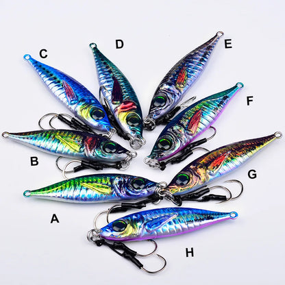 PRO BEROS Metal Slow Fishing Jigs Luminous Slow Jigging Lure 7-80g Casting Saltwater Grouper Tuna Trolling Fishing Spoon Bait