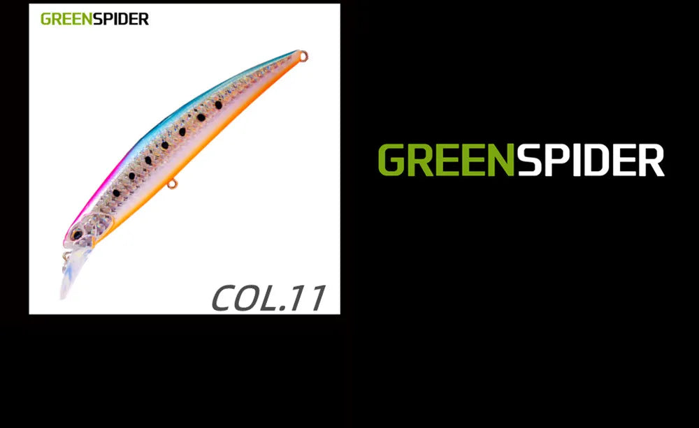 GREENSPIDER Jerkbait Fishing Lure 125mm 27G Heavy Sinking Minnow Fixed Weight Off Shore Saltwater Sea Bass Bait Tackle