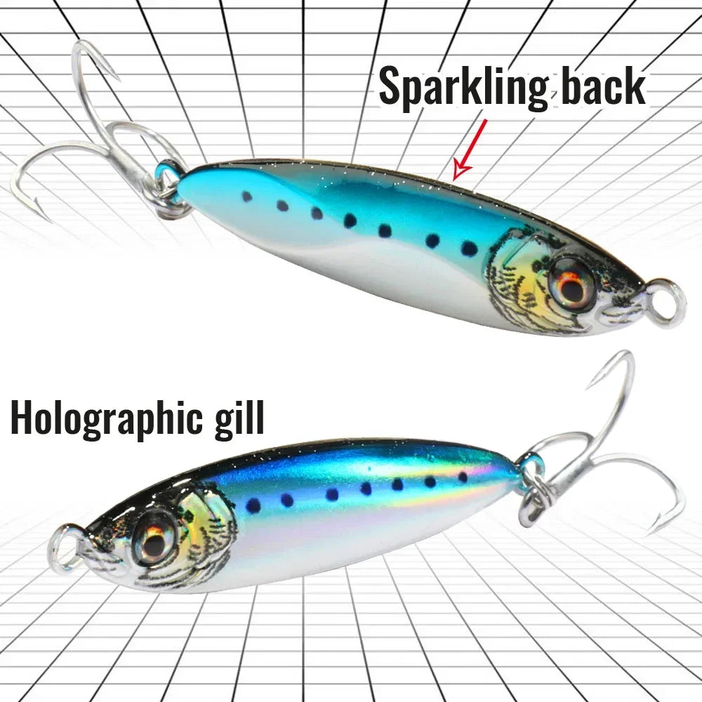 Metal Jig Lure 20g 30g 40g Spinner 3D Eye Popper Sinking Pencil Spinning Fishing Tackle Hook Swimbait Pesca Spinnerbait Bait