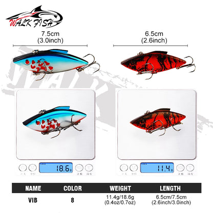 WALK FISH 11.4g 18.6g Rattling Lipless Crankbait Fishing VIB Lure Artificial Leurre Sinking Jig Vibration Pike Fishing De Pesca