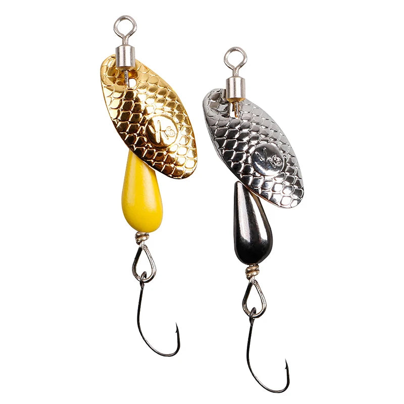 Rotating Spinner Spoon Fishing Lure Artificial Metal Sequins Bait 5.5cm/28g Single Hook Wobblers Bass Trout Perch Pesca