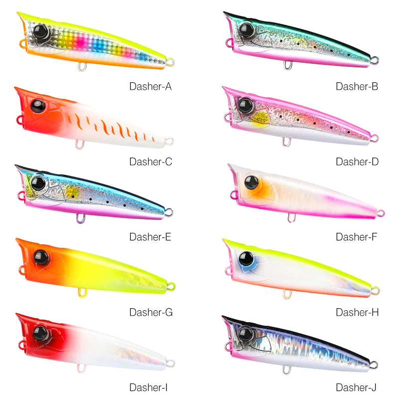 TSURINOYA 90F Topwater Popper Fishing Lure 90mm 23g DASHER Surface Floating Hard Bait For Saltwater Power Fishing SW Game Model