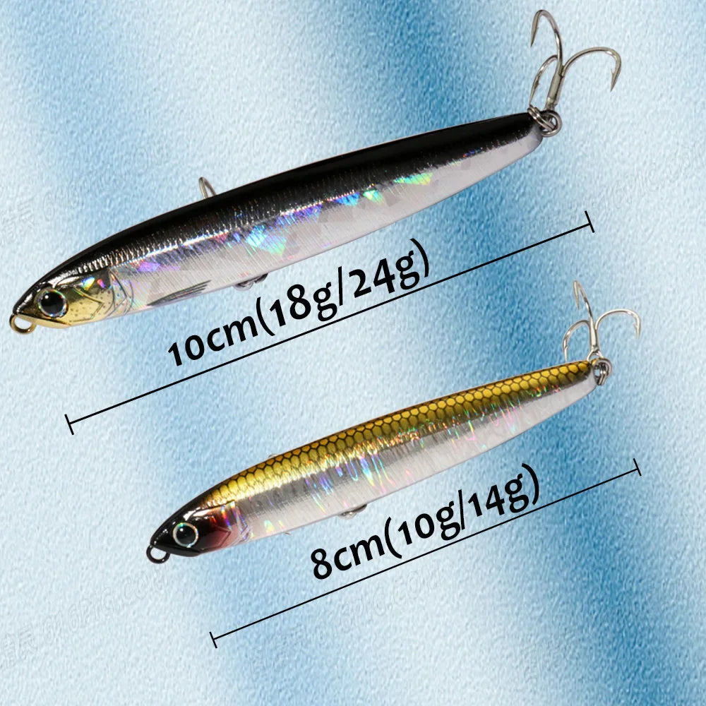 Sinking Pencil Bait 10g 14g 18g 24g Wobbler Carp Popper Pike Swimbait Treble Hook Long Cast Minnow Pesca Tackle Sea Fishing Lure