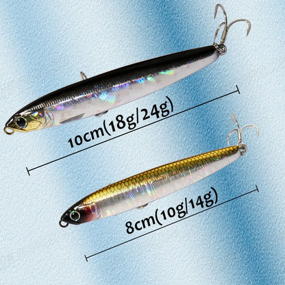 Sinking Pencil Bait 10g 14g 18g 24g Wobbler Carp Popper Pike Swimbait Treble Hook Long Cast Minnow Pesca Tackle Sea Fishing Lure