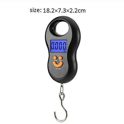 Black Electronic 50Kg 10g Hanging Scale LCD Digital Scale BackLight  Fishing Weights Pocket Scale Luggage Scales