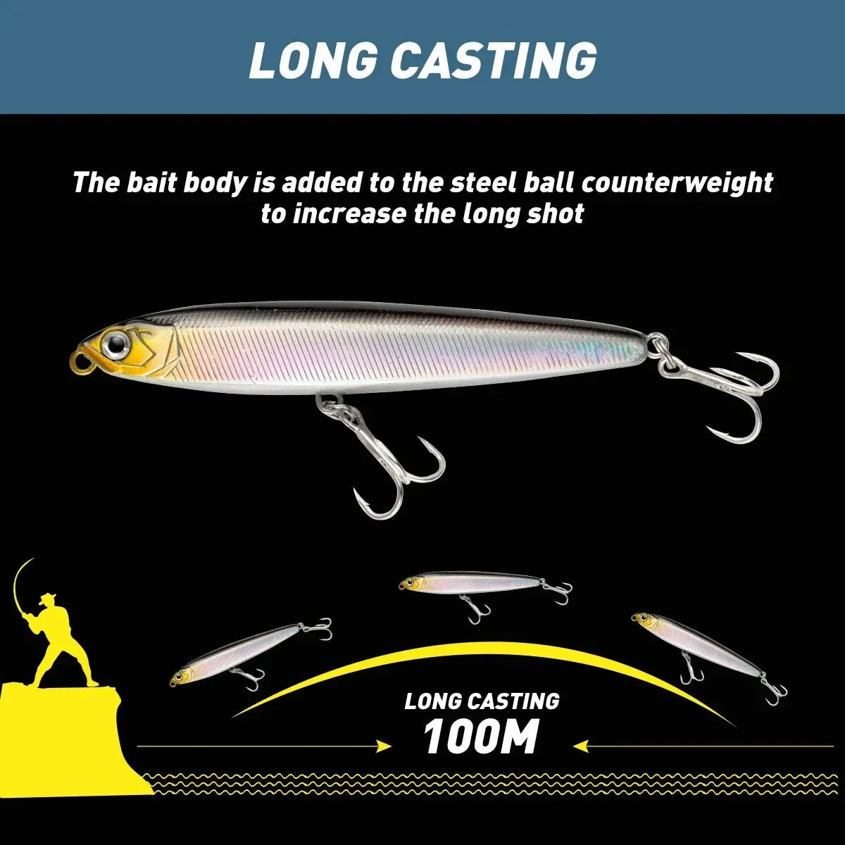 4pcs/set Fishing Lure Pencil Sinking 10cm 24g Bass Fishing Tackle Saltwater Lures Fish Bait Trolling LureFishing Accessories