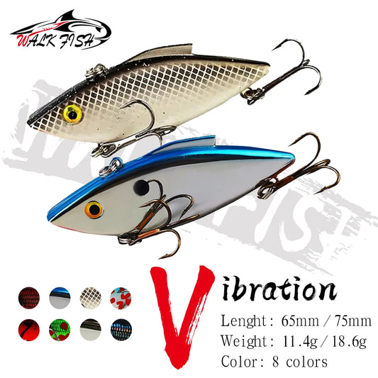 WALK FISH 11.4g 18.6g Rattling Lipless Crankbait Fishing VIB Lure Artificial Leurre Sinking Jig Vibration Pike Fishing De Pesca