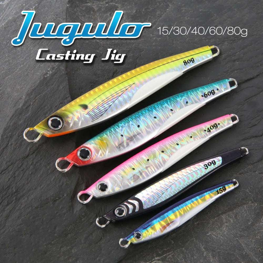 FSTK Sea Bass Lure Jugulou Casting Jig 15g30g40g60g80g Tuna Long Casting Lures Spinning Artificial Bait Spoon Saltwater Fishing