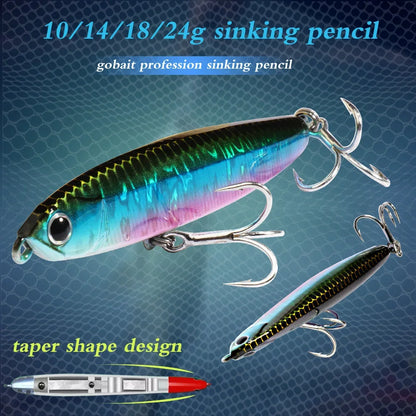 Sinking Pencil Bait 10g 14g 18g 24g Minnow Fishing Hook VIB Steel Ball Wobbler Long Shot Jerkbait Trolling Swimbait Pesca Lure