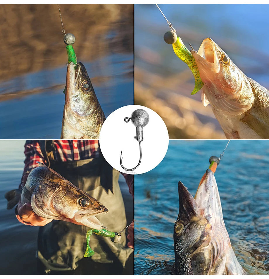 JYJ 1g 2g 3g 4g 5g 10g 20g 22g 25g 28g crank Jig head hook fishing hook head Jig lure hard bait soft worm jig hook for fishing