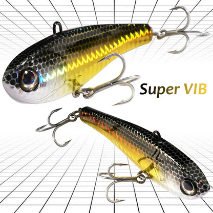 VIBRATION High Pitch VIB 10g 17g 34.5g Sinking Pencil Lure Long Casting Fishing Tackle Bass Pesca Hook Metal Jig Silicone Bait