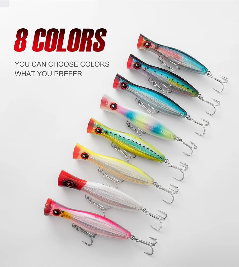 Noeby 12cm43g 16cm78g 20cm154g Big game Popper Fishing Lures Topwater Wobbler Artificial Hard Bait for GT Saltwater Fishing Lure