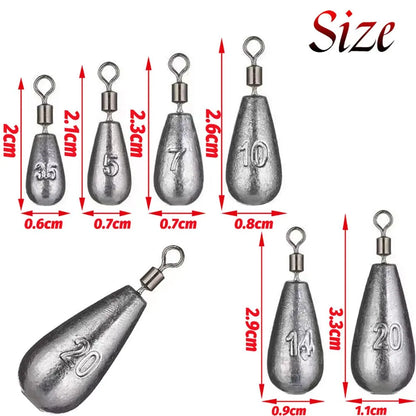 Drop Shot 15PCS/Lot Fishing Weight Sinker 3.5g 5g 7g 10g 14g 20g Tube Bullet Plumb Pendant Metal Jig Sea Tackle Kit Pesca Tool