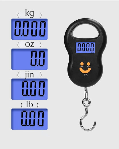 Black Electronic 50Kg 10g Hanging Scale LCD Digital Scale BackLight  Fishing Weights Pocket Scale Luggage Scales