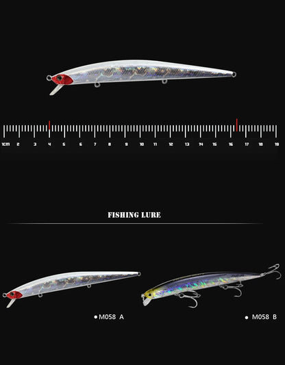 1pcs Floating Minnow Fishing Lure Casting Slim Minnow 125mm 15g Surface Wobblers Fishing Isca Artificial Bait Minnow M058