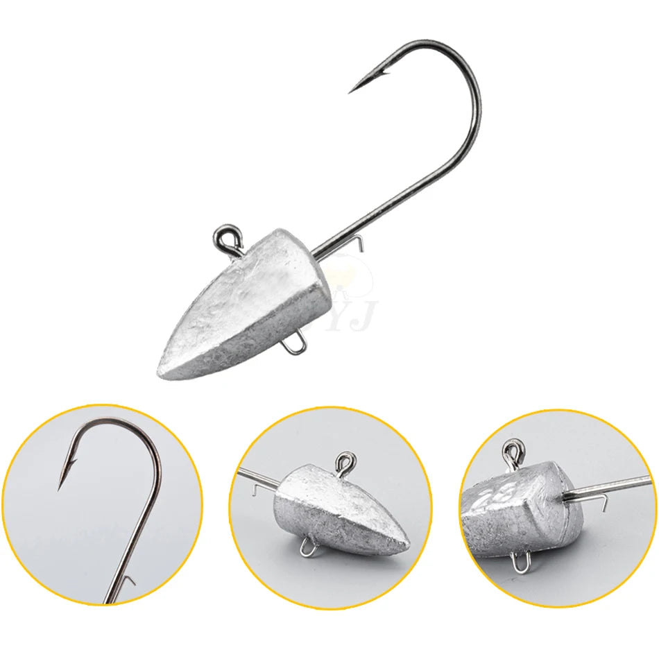 Triangle Head NED Hooks 3.5g 5g 7g 10g 14g 21g 28g auxiliary hook soft worm jig Lure Hook Jig Head Fishing Tackle Hooks