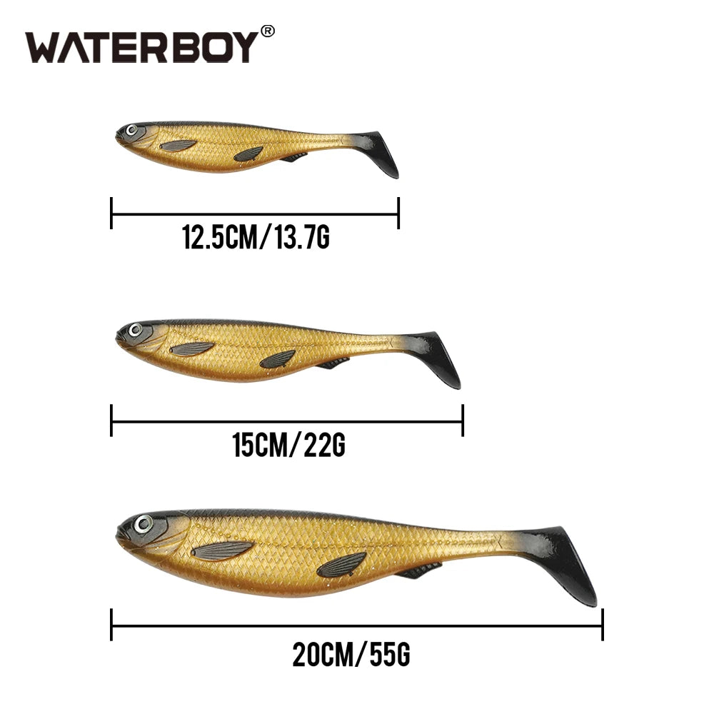 soft lure artificial bait big shads soft 12.5cm 13.7g 15cm 22g PVC material 20cm 55g T Tail Softbaitsfor sea bass perch zander