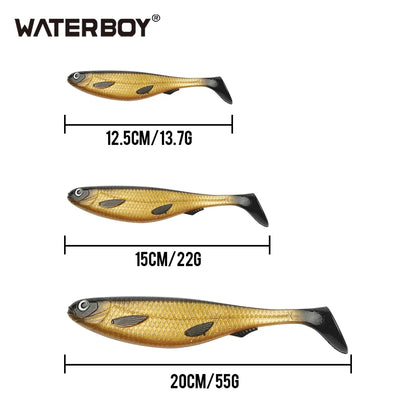 soft lure artificial bait big shads soft 12.5cm 13.7g 15cm 22g PVC material 20cm 55g T Tail Softbaitsfor sea bass perch zander