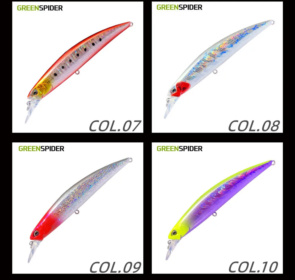 GREENSPIDER Jerkbait Fishing Lure 125mm 27G Heavy Sinking Minnow Fixed Weight Off Shore Saltwater Sea Bass Bait Tackle