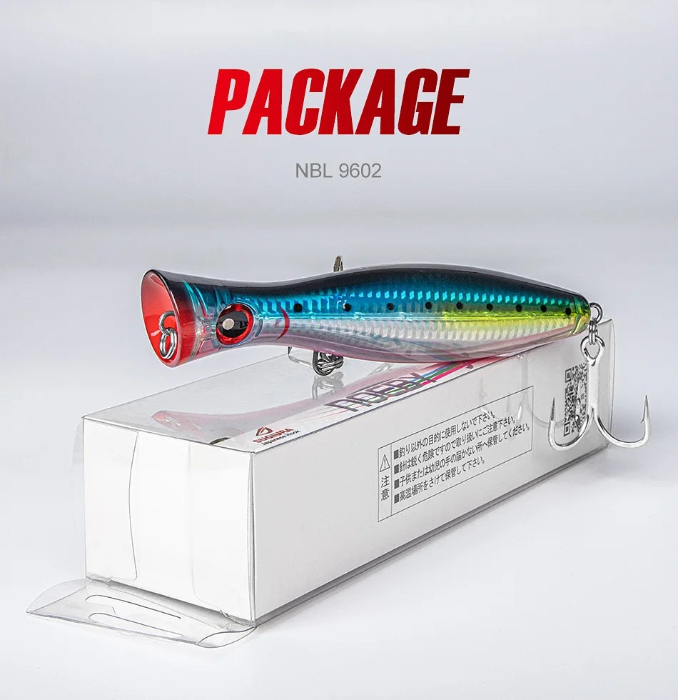 Noeby 12cm43g 16cm78g 20cm154g Big game Popper Fishing Lures Topwater Wobbler Artificial Hard Bait for GT Saltwater Fishing Lure