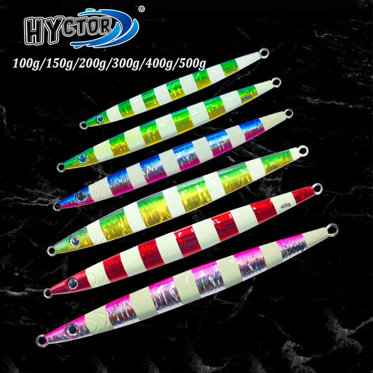 HYCTOR 100g/150g/200g/300g/400g/500g saltwater sea fishing lead Jig lure switch fast sinking metal jig jigging lure bait