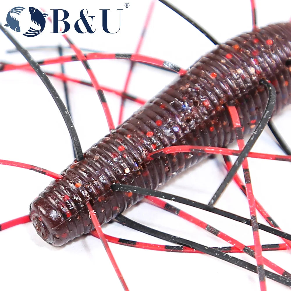 B&U Fishing Soft Baits Swimbait Soft Plastic Lure for Ned Rig Plastic Lures Bass Stick Swimbait Crawfish Lures