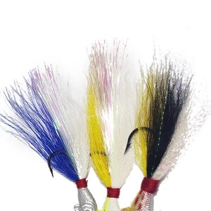 Eupheng UV Bucktail Jig Glow in Dark Bucktail Fishing Jig Head Hair Jigs for 7g-56g Bass Fresh & Saltwater Fishing Accessories