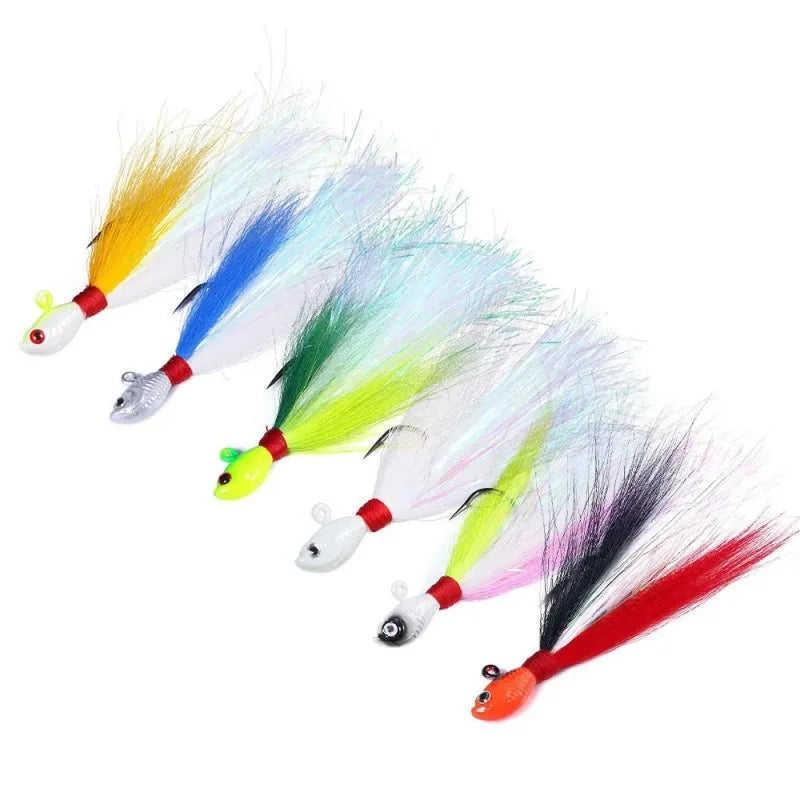 Inchiku Jig Head Sea Fishing Wobbler Bait Multicolor Trout Bass Jig Fishing Head Hook Fishing Bucktail Jig Fishing Accessories