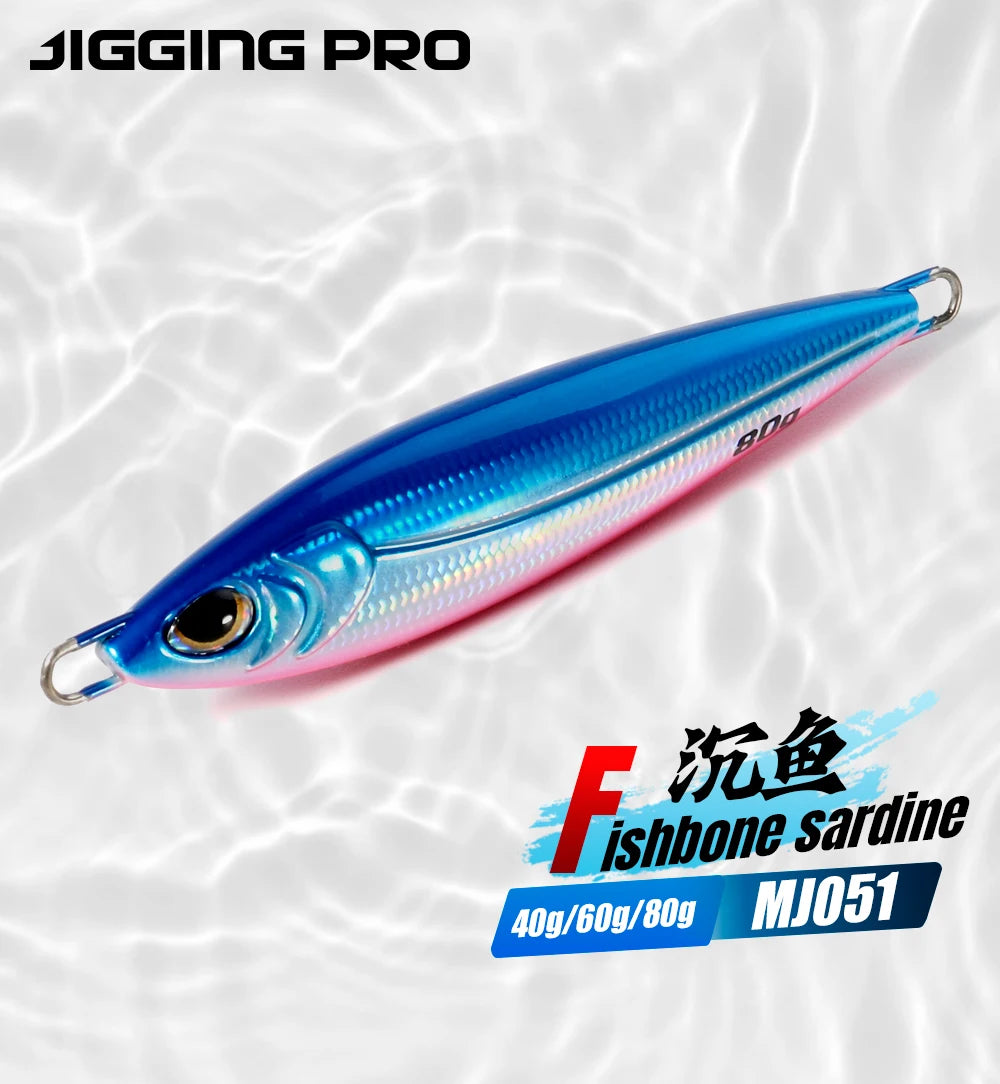 JIGGING PRO 18g 28g 40g 60g 80g BONY Long Casting Metal Jigs Shore Jigging Lure Sea Bass Bait