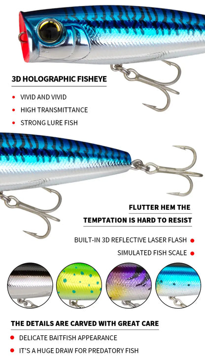 58g 130mm Big Popper Fishing Lures Twitch Wobbler Artificial Hard Baits Saltwater Trolling Surface Topwater Swimbait Equipment