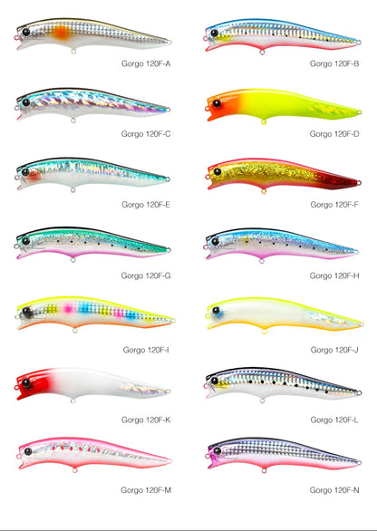 TSURINOYA 120F Ultra Long Casting Shallow Range Floating Minnow Beach Fishing Lure 120mm 20g 0-30cm GORGO Saltwater Hard Baits