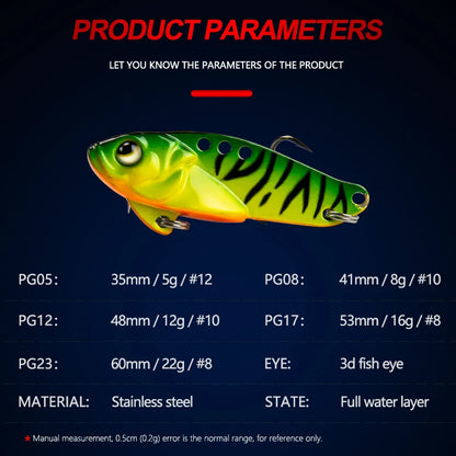 Metal Vib 5/8/12/17/23g Blade Lure Wobblers Fishing For Lipless Vibrating Spoon Sinking Artificial Baits Bass Pike Crap Perch