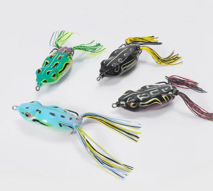 Noeby Hollow Body Walking Frog Topwater Lure and Toad Soft Baits with Weedless Hooks for Snakehead Dogfish Musky Bass Lures