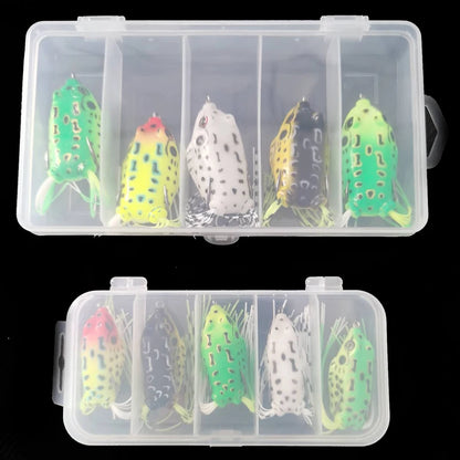 3Pcs 6G 8G 13G Frog Soft Lure Tube Bait Plastic Fishing Lure with Fishing Hooks Topwater Ray Frog Artificial 3D Eyes