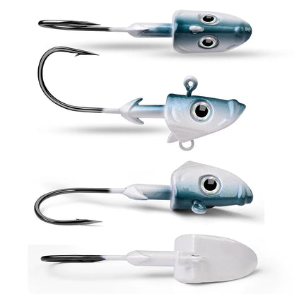 Sea.Yolo 21.5g 32.5g Jig Head Hooks Fishing Hook 3D Eye Soft Worm Baits Jig Head Lure Hook for Sea Bass Pike Fishing